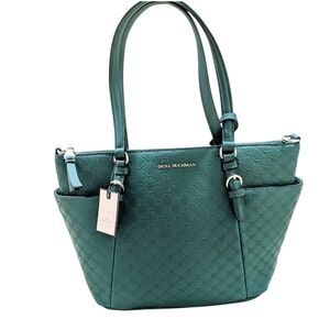 Dana Buchman Green Quilted Tote Bag